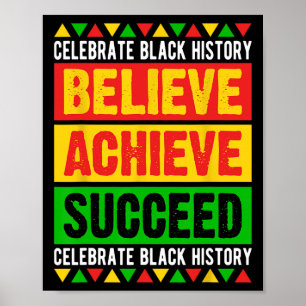 Zwarte Geschiedenis Maand Geloof Bereik Succes Afr Poster
