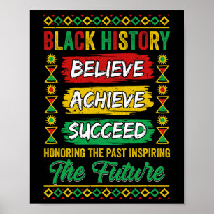 Zwarte Geschiedenis Maand Geloof Bereik Succes Mel Poster