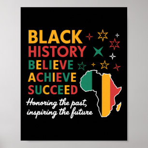 Zwarte Geschiedenis Maand Geloof Bereik Succes Mel Poster