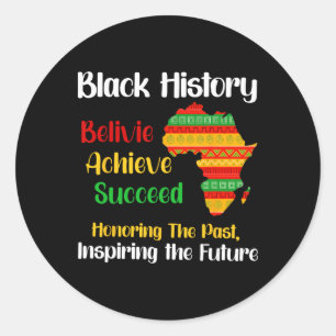 Zwarte Geschiedenis Maand Geloof Bereik Succes Mel Ronde Sticker