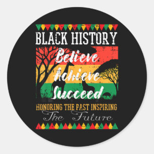 Zwarte Geschiedenis Maand Geloof Bereik Succes Mel Ronde Sticker