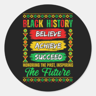 Zwarte Geschiedenis Maand Geloven Bereiken Succes Ronde Sticker