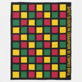 Zwarte geschiedenis Maand Geometrische vierkanten Fleece Deken (Voorkant)