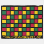 Zwarte geschiedenis Maand Geometrische vierkanten Fleece Deken (Voorkant (Horizontaal))