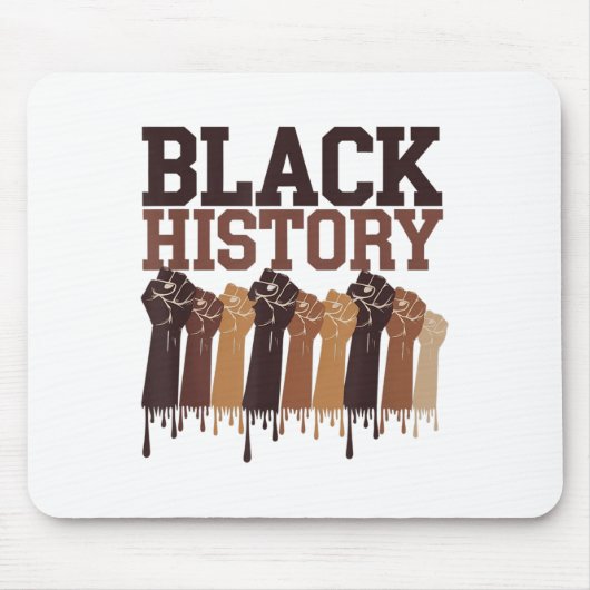 Zwarte Geschiedenis Maand Handen Symbool Afro Moti Muismat (Voorkant)