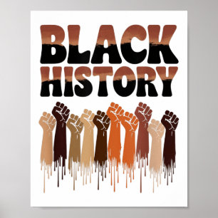 Zwarte Geschiedenis Maand Handen Symbool Afro Moti Poster
