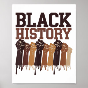 Zwarte Geschiedenis Maand Handen Symbool Afro Moti Poster