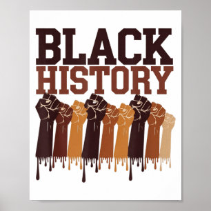 Zwarte Geschiedenis Maand Handen Symbool Afro Moti Poster
