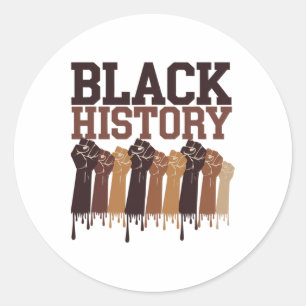 Zwarte Geschiedenis Maand Handen Symbool Afro Moti Ronde Sticker