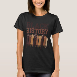 Zwarte Geschiedenis Maand Handen Symbool Afro Moti T-shirt
