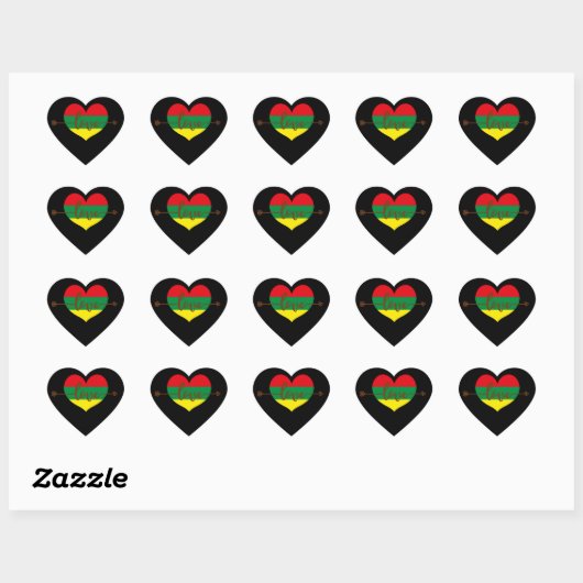 zwarte geschiedenis maand hartliefde hart sticker (Vel)