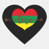 zwarte geschiedenis maand hartliefde hart sticker (Voorkant)