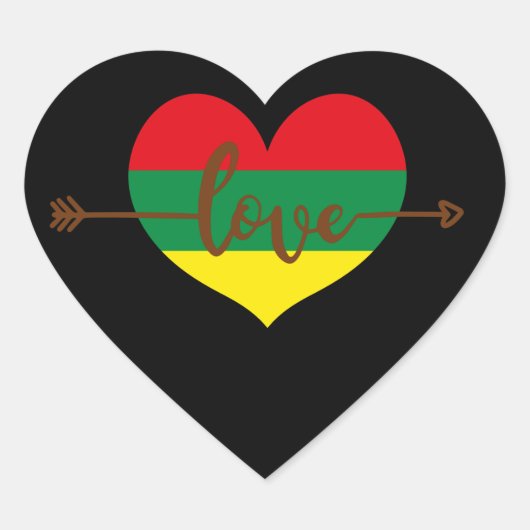 zwarte geschiedenis maand hartliefde hart sticker (Voorkant)