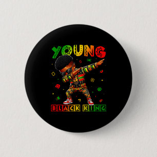 Zwarte Geschiedenis Maand Jonge Zwarte Koning Afri Ronde Button 5,7 Cm