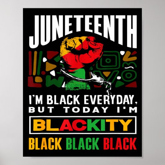 Zwarte Geschiedenis Maand Juneteenth Blackity Poster (Voorkant)