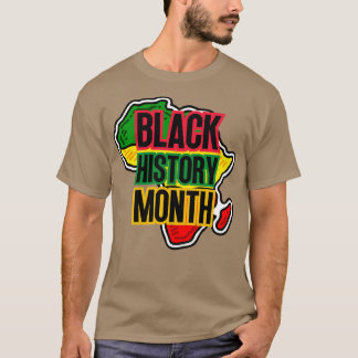 Zwarte geschiedenis maand kaart t-shirt