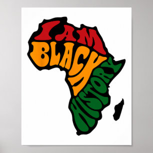 Zwarte Geschiedenis Maand Kleding Afrika Kaart Ken Poster