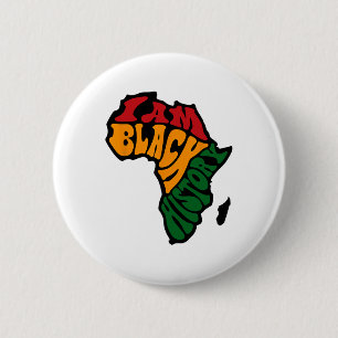 Zwarte Geschiedenis Maand Kleding Afrika Kaart Ken Ronde Button 5,7 Cm