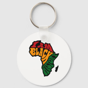 Zwarte Geschiedenis Maand Kleding Afrika Kaart Ken Sleutelhanger