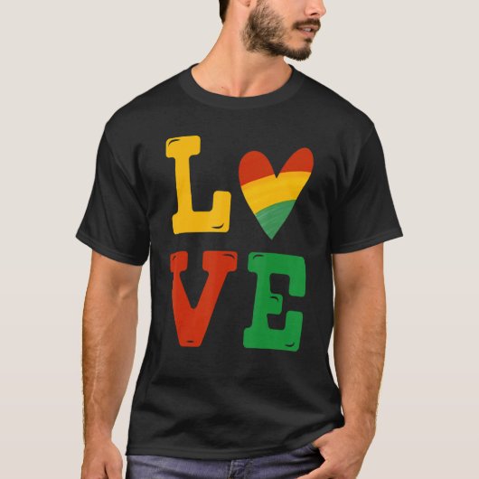 Zwarte geschiedenis Maand liefde Afrika Afrikaanse T-shirt (Voorkant)