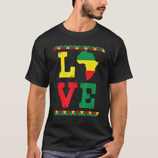 Zwarte geschiedenis Maand liefde Afrika Afrikaanse T-shirt (Voorkant)