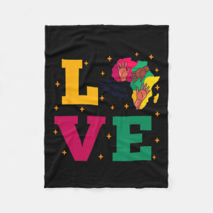 Zwarte Geschiedenis Maand Liefde Afrikaanse Kaart  Fleece Deken