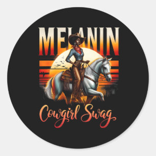 Zwarte Geschiedenis Maand Meisjes Vrouwen Afrikaan Ronde Sticker