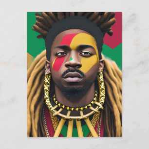 Zwarte geschiedenis Maand Melanin King Bruh Bro Br Briefkaart