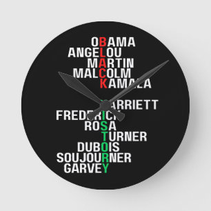 Zwarte Geschiedenis Maand Melanin King Queen Sista Ronde Klok