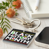 Zwarte Geschiedenis Maand Melanin King Queen Sista Sleutelhanger (Voorkant Rechts)