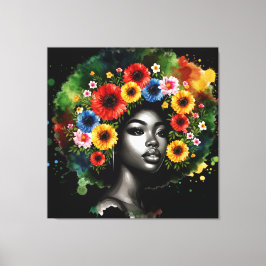 Zwarte Geschiedenis Maand Melanin Mannen Vrouwen K Canvas Afdruk