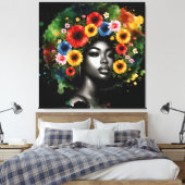 Zwarte Geschiedenis Maand Melanin Mannen Vrouwen K Canvas Afdruk (Insitu (Slaapkamer))