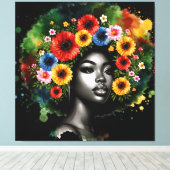 Zwarte Geschiedenis Maand Melanin Mannen Vrouwen K Canvas Afdruk (Insitu (Houten vloer))