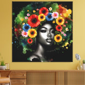 Zwarte Geschiedenis Maand Melanin Mannen Vrouwen K Canvas Afdruk (Insitu (Woonkamer))