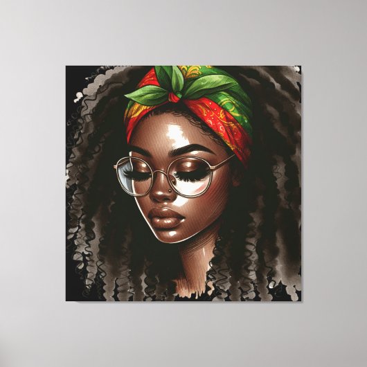 Zwarte Geschiedenis Maand Melanin Mannen Vrouwen K Canvas Afdruk (Voorkant)