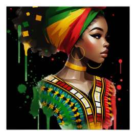 Zwarte Geschiedenis Maand Melanin Mannen Vrouwen K Perfect Poster