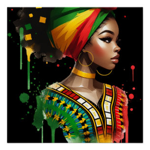 Zwarte Geschiedenis Maand Melanin Mannen Vrouwen K Perfect Poster