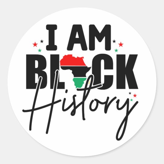 Zwarte Geschiedenis Maand Melanin Mannen Vrouwen K Ronde Sticker (Voorkant)