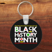 Zwarte Geschiedenis Maand Melanin Mannen Vrouwen K Sleutelhanger (Voorkant)