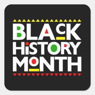 Zwarte Geschiedenis Maand Melanin Mannen Vrouwen K Vierkante Sticker