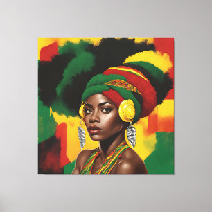 Zwarte geschiedenis Maand Melanin Women Black Girl Canvas Afdruk