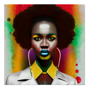 Zwarte geschiedenis Maand Melanin Women Black Girl Perfect Poster
