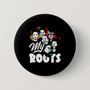 Zwarte Geschiedenis Maand Mijn wortels Afro-Amerik Ronde Button 5,7 Cm