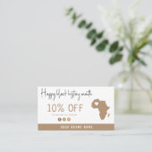 Zwarte geschiedenis maand moderne esthetische gift kortingskaartje (Staand voorkant)