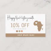 Zwarte geschiedenis maand moderne esthetische gift kortingskaartje (Voorkant)