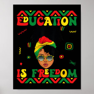 Zwarte Geschiedenis Maand Onderwijs Is Vrijheid Le Poster