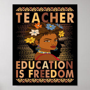 Zwarte Geschiedenis Maand Onderwijs Is Vrijheid Zw Poster