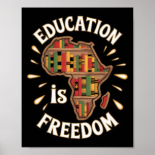 Zwarte Geschiedenis Maand Onderwijs Vrijheid Afro- Poster