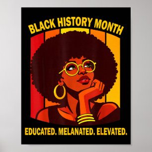 Zwarte geschiedenis maand opgeleid gemelaniseerd v poster