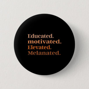 Zwarte Geschiedenis Maand Opgeleid Gemotiveerd Ver Ronde Button 5,7 Cm